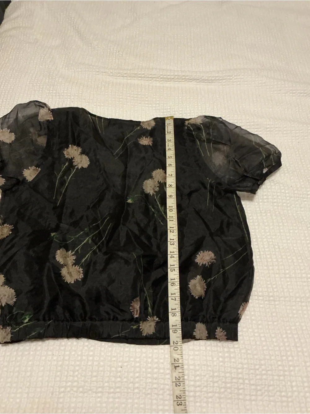 Madewell Silk Organza Puff-Sleeve Wrap Top in Aster Portrait